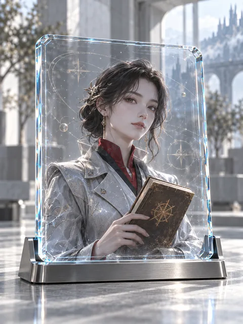 财神系统的AI视觉演绎,透明玻璃图鉴卡展示